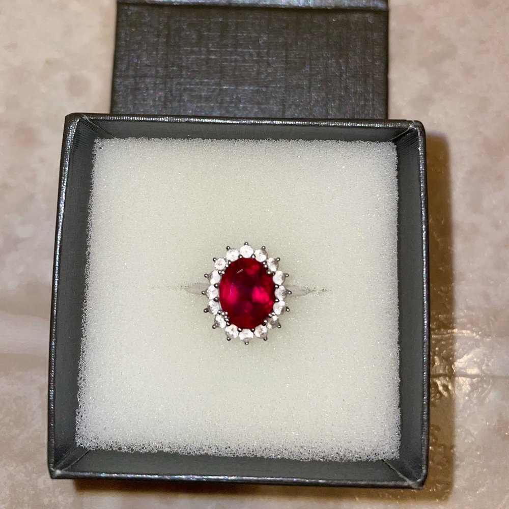JCPenney Ruby and White Sapphire Ring.